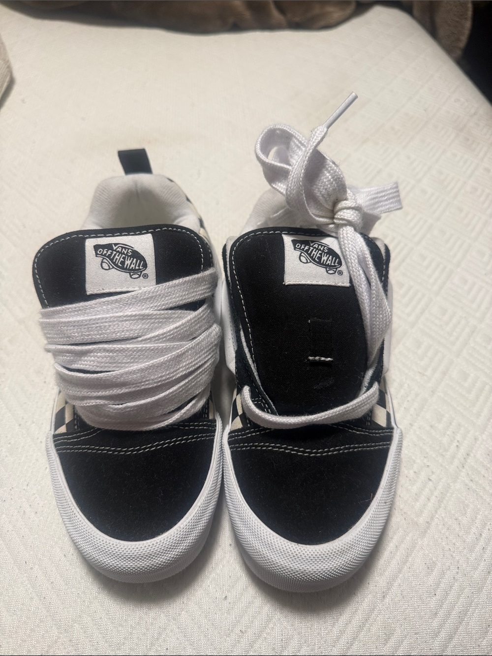 Vans Kids Black and White Lace-Up Skate Sneakers